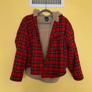 Cropped Sherpa flannel